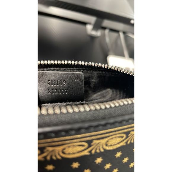 Gucci Dome Crossbody Bag Limited Edition Printed Leather Mini Black, Gold - Picture 6 of 6